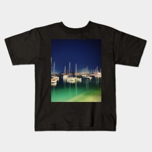 Sail Boats at night Kids T-Shirt